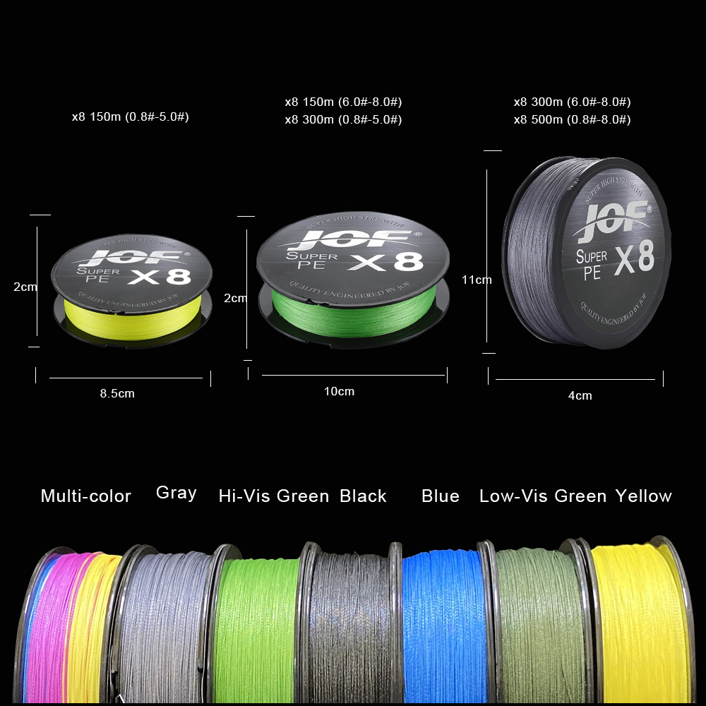 JOF Casting 8X 150m 300m 500m  - đánh giá và giá Ice Fishing Line